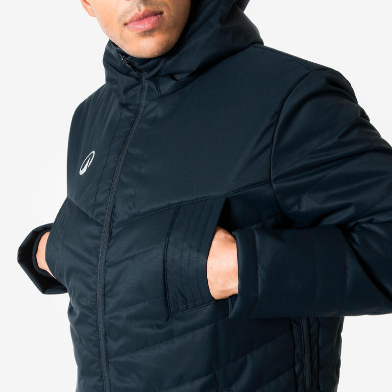Geacă Parka Lungă Fotbal Negru Adulți 