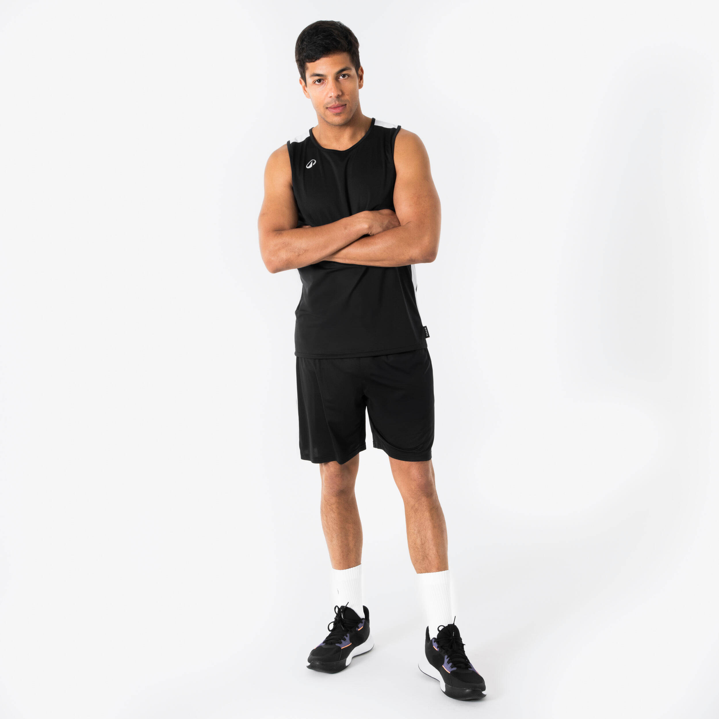 Men's/Women's Sleeveless Basketball Shirt Tank 100 - Black -  5