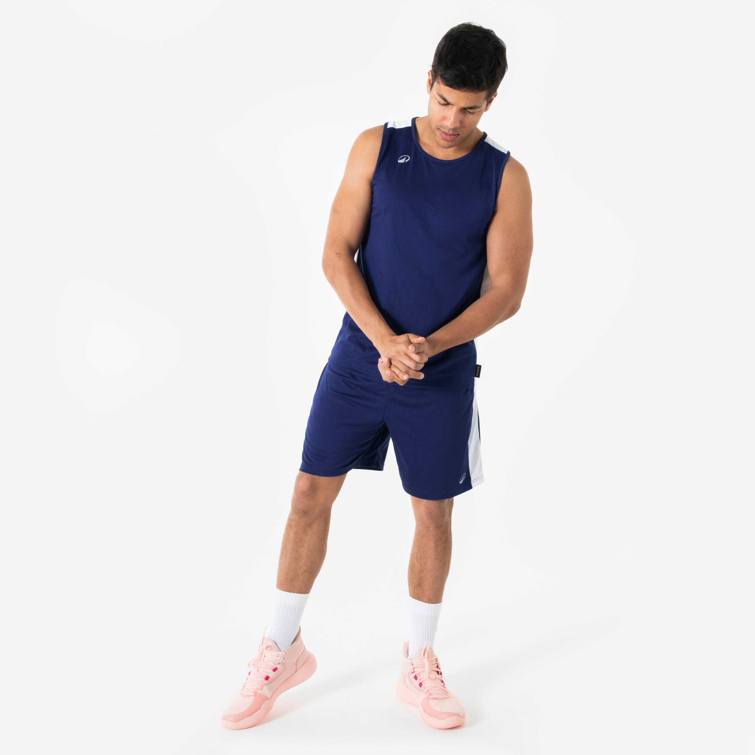 Ärmelloses Basketballtrikot Damen/Herren - Tank 100 marineblau 5/6