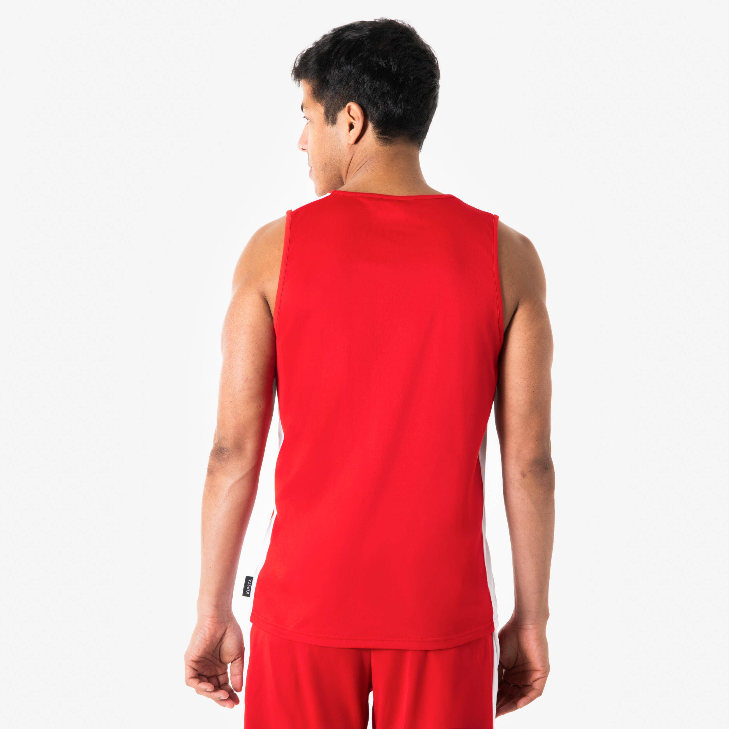 Men's/Women's Sleeveless Basketball Shirt Tank 100 - Red -  4