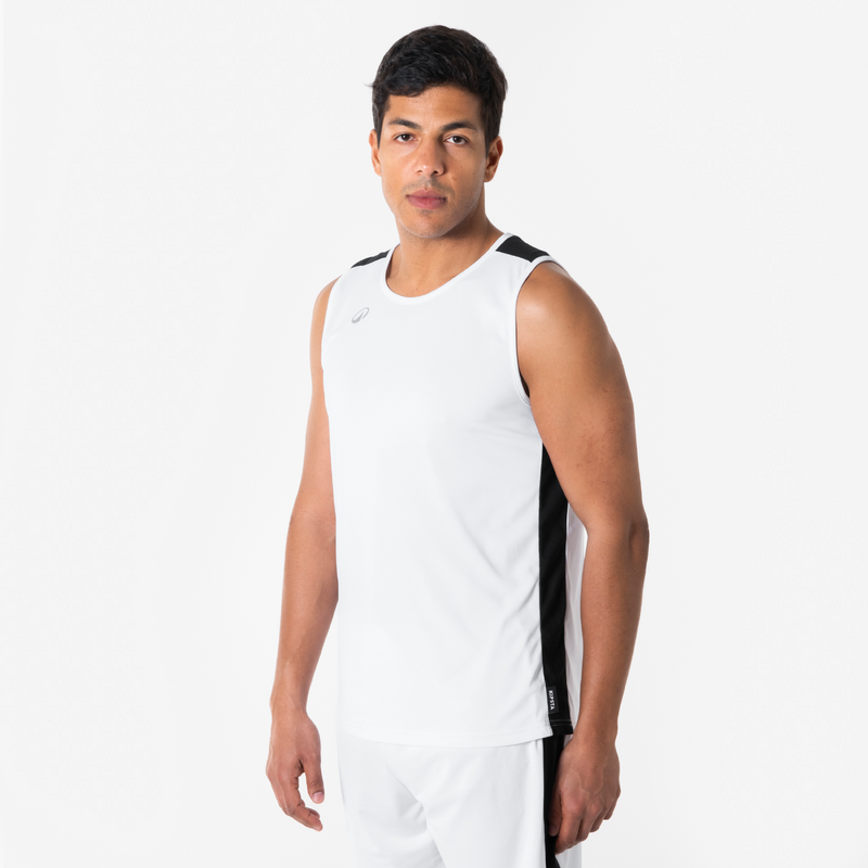 Maillot de basketball sans manche homme/femme TANK 100 blanc