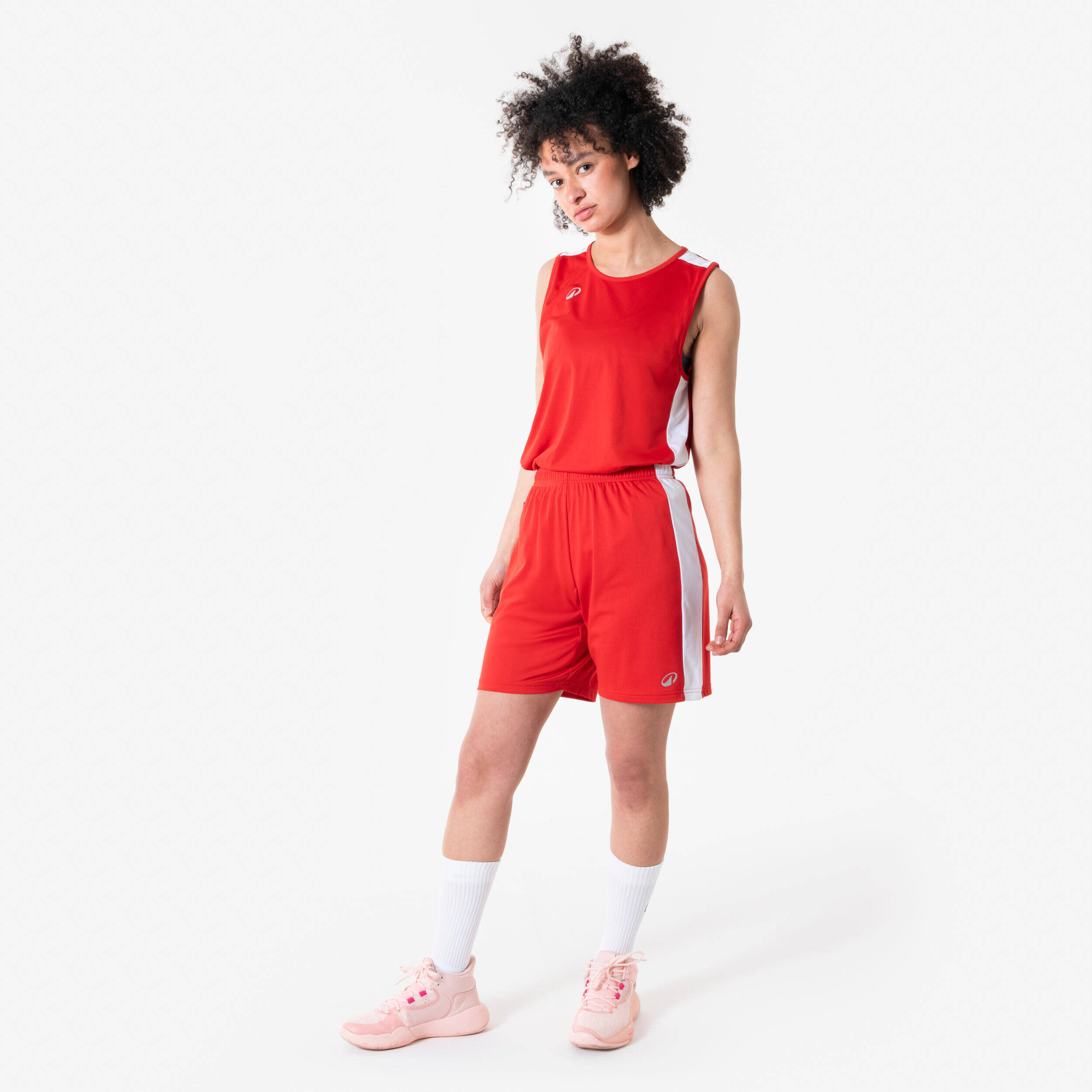 Men's/Women's Basketball Shorts 100 - Red -  4