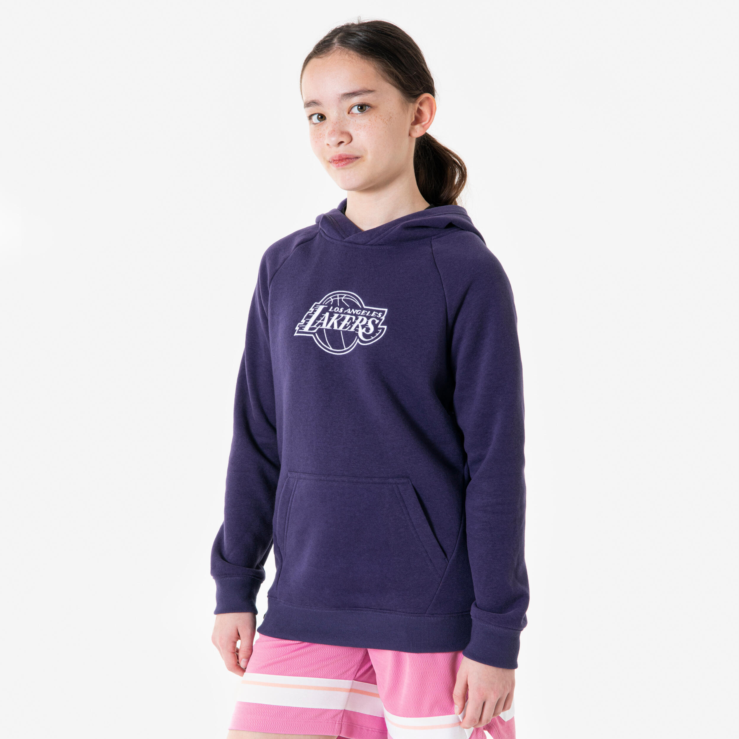 TARMAK Kinder Basketball Hoodie Los Angeles Lakers - Hoodie 900 NBA violett 