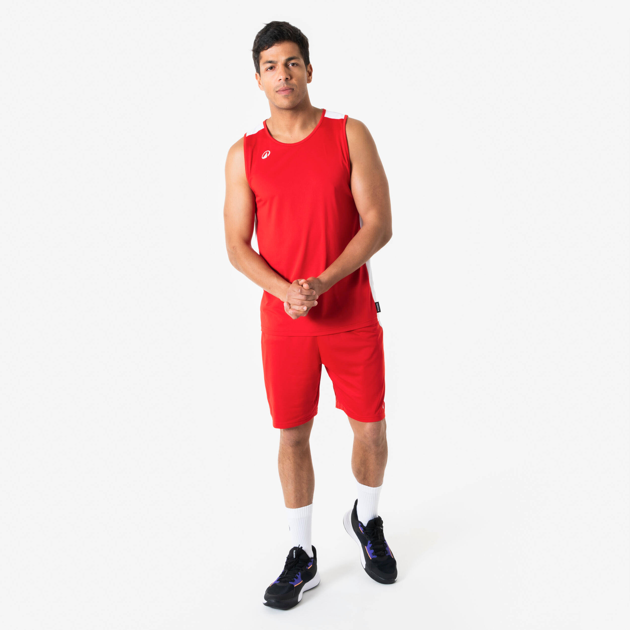 Men's/Women's Sleeveless Basketball Shirt Tank 100 - Red -  5