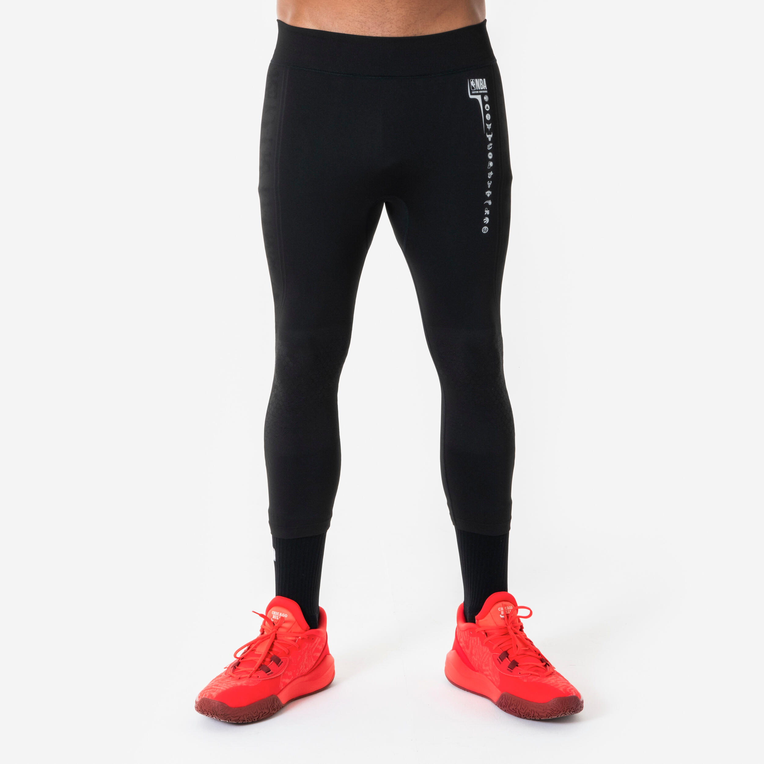 TARMAK Men's Basketball Capri Leggings NBA Tight 900 - Black