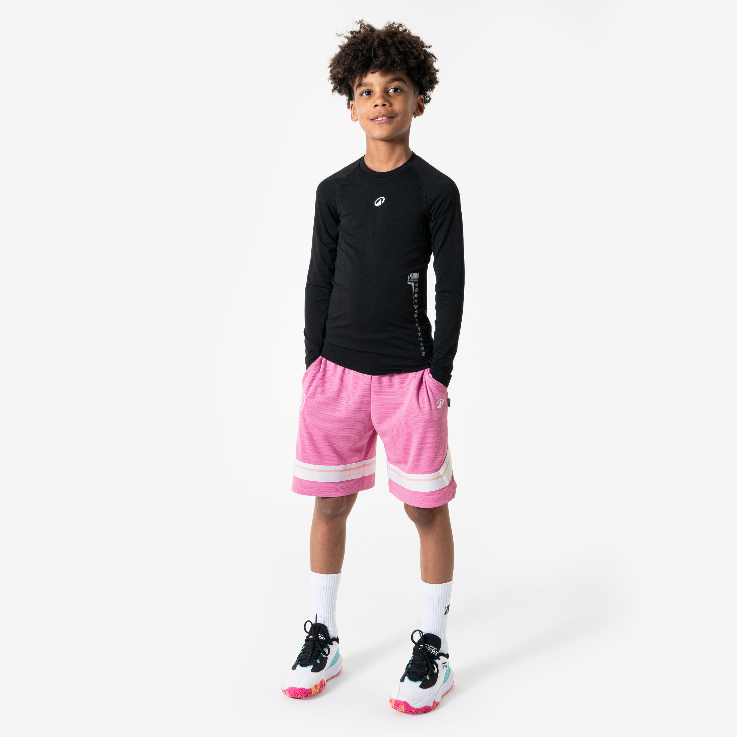 Sous-maillot basketball NBA manche longue enfant - noir 2/9