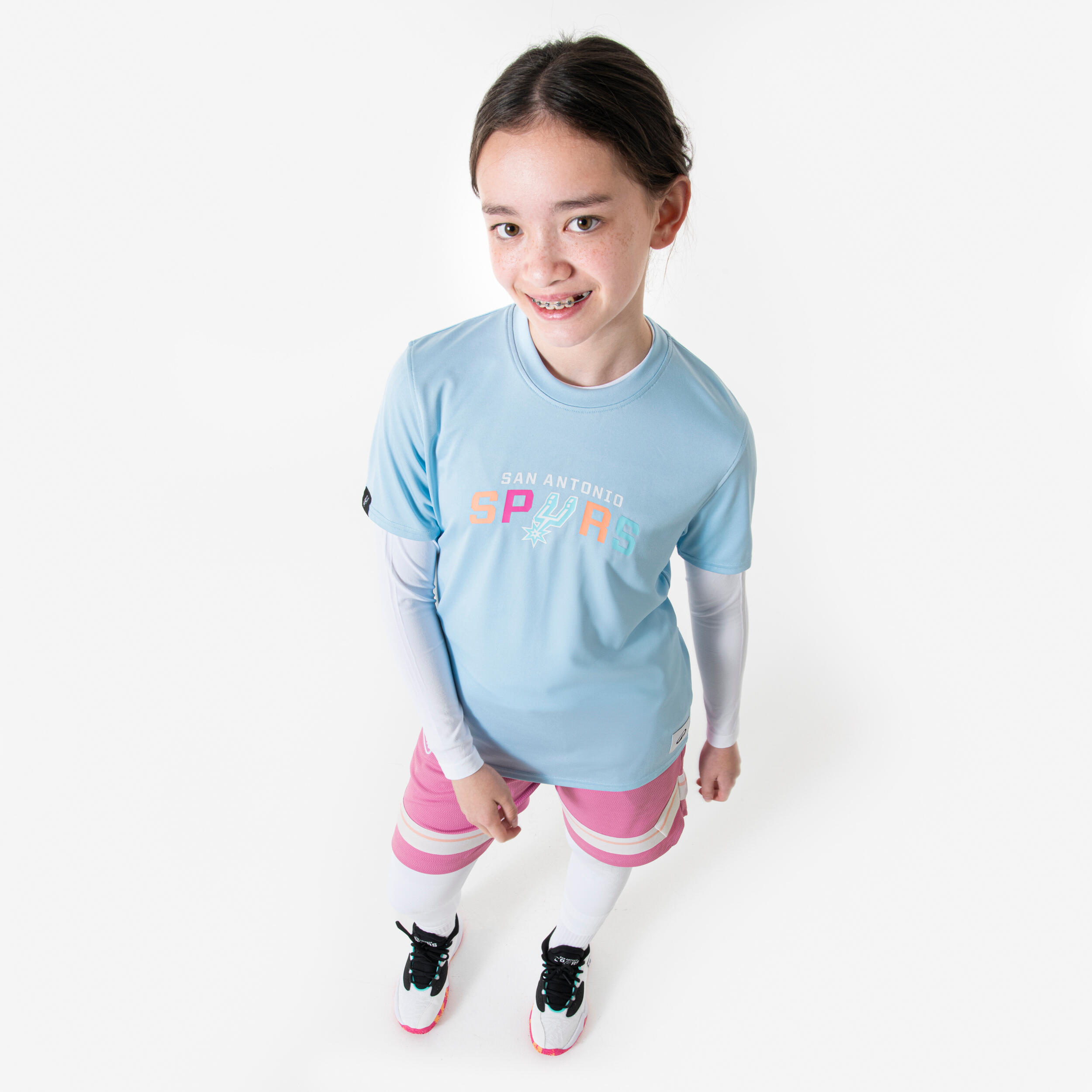 Sous-maillot basketball NBA manche longue enfant - blanc 4/9
