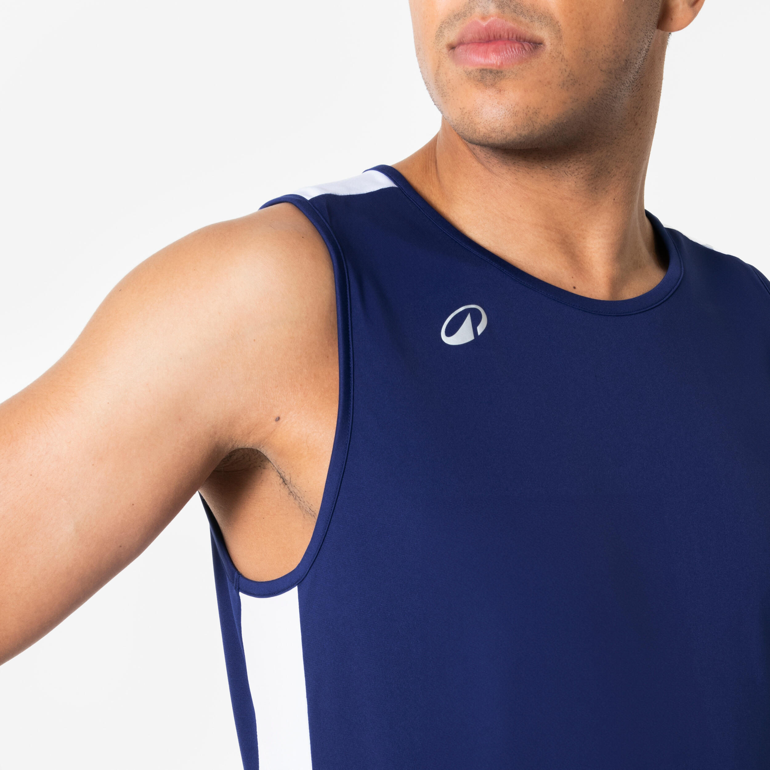 Ärmelloses Basketballtrikot Damen/Herren - Tank 100 marineblau 3/6