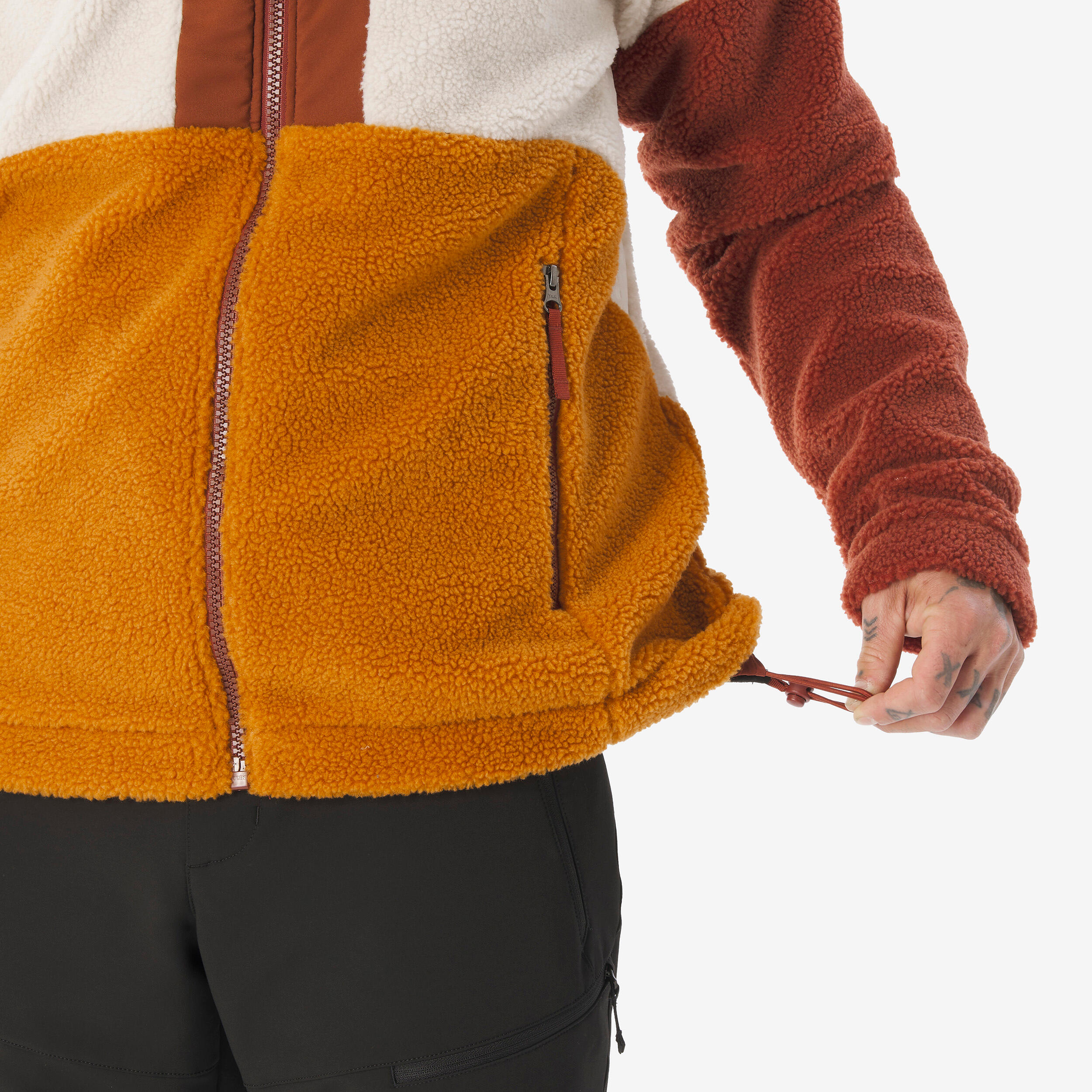 Seconde vie - Veste polaire sherpa de randonnée chaude homme, SH900 marron 7/9