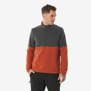 Forro polar de montaña y trekking media cremallera Hombre Quechua MH500