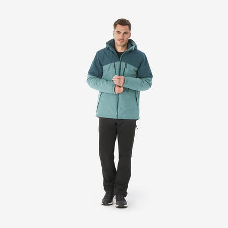Куртка чоловіча NH500 для туризму водонепроникна 3-в-1 зелена