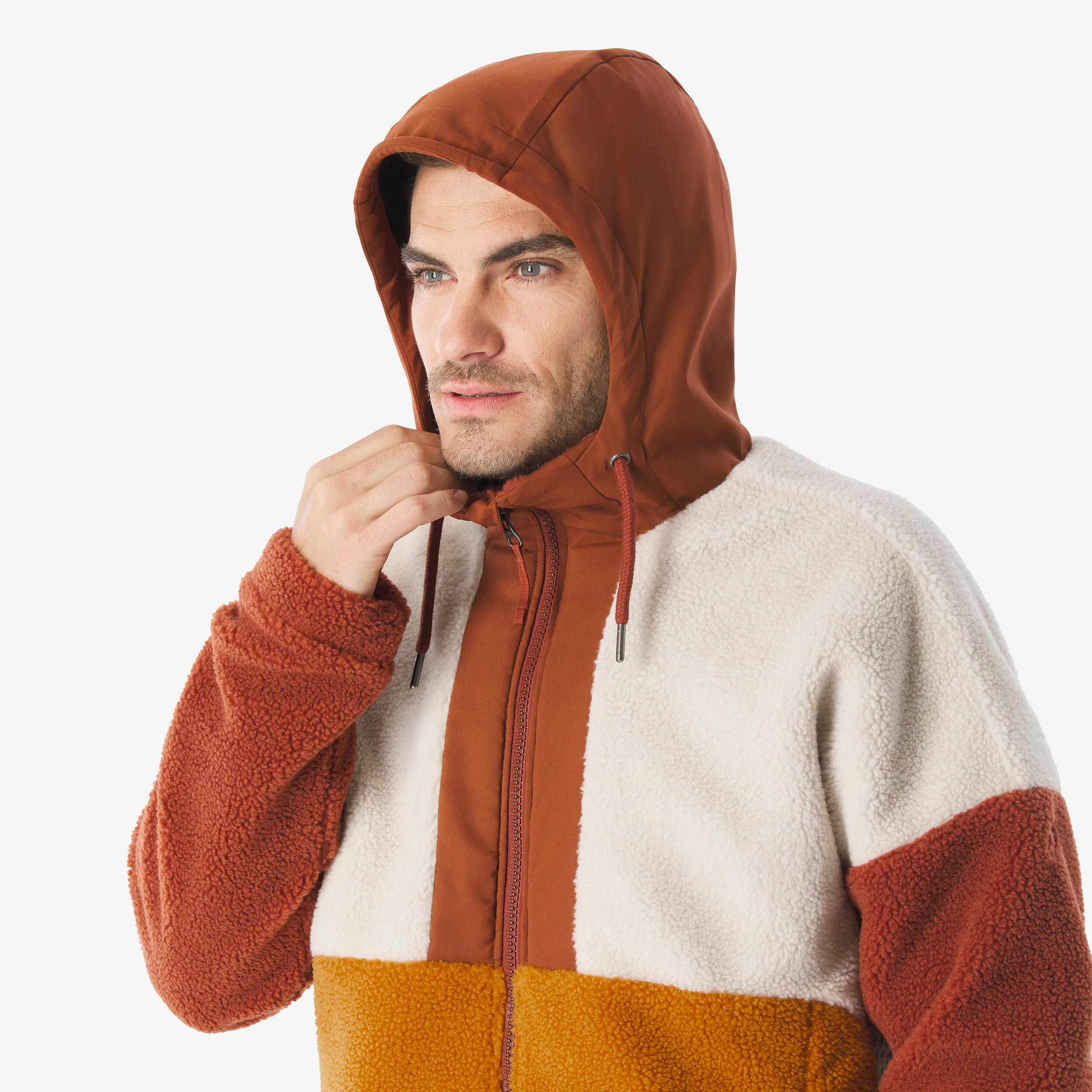Seconde vie - Veste polaire sherpa de randonnée chaude homme, SH900 marron 9/9