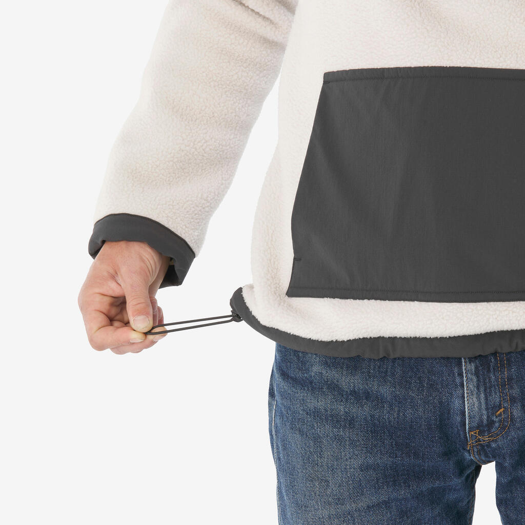 Polaire de randonnée montagne sherpa homme, MH100 1/2 zip beige