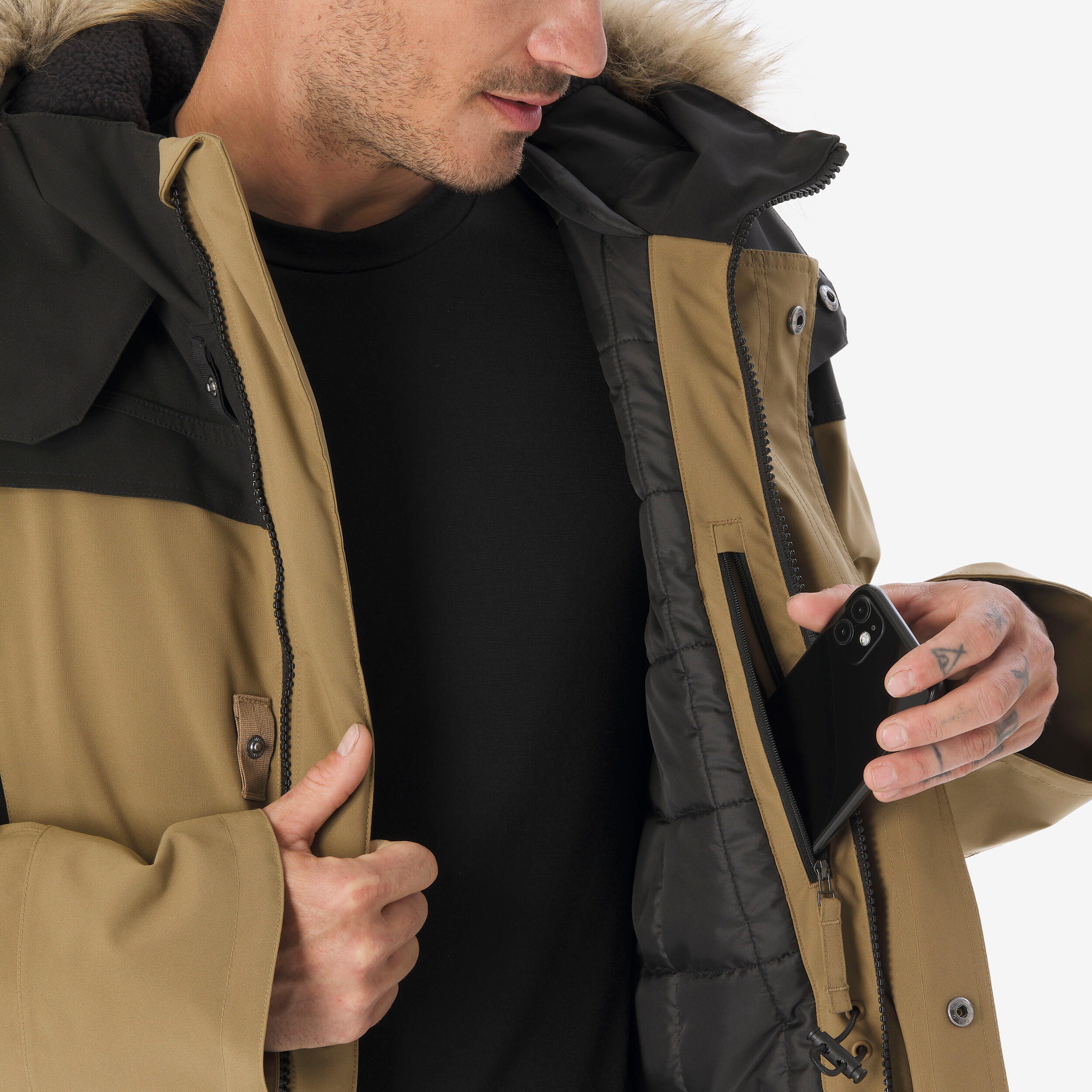 Parka -20°C wasserdicht Herren, NH900 braun 7/12