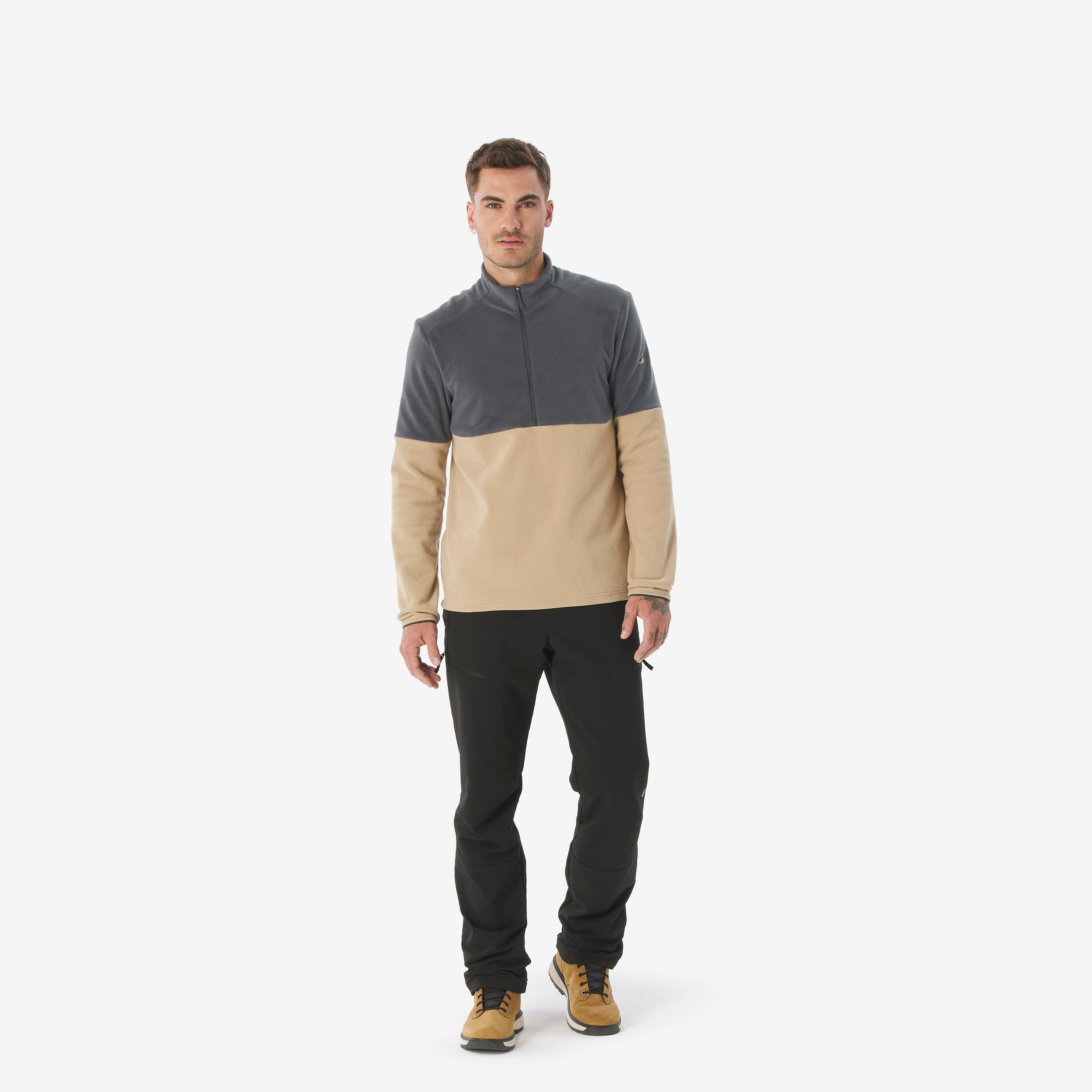 Men’s Half-Zip Fleece Hiking Sweater, MH 500 - QUECHUA