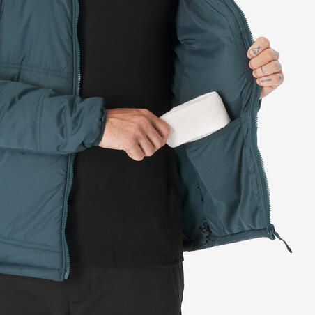 Куртка чоловіча NH500 для туризму водонепроникна 3-в-1 зелена