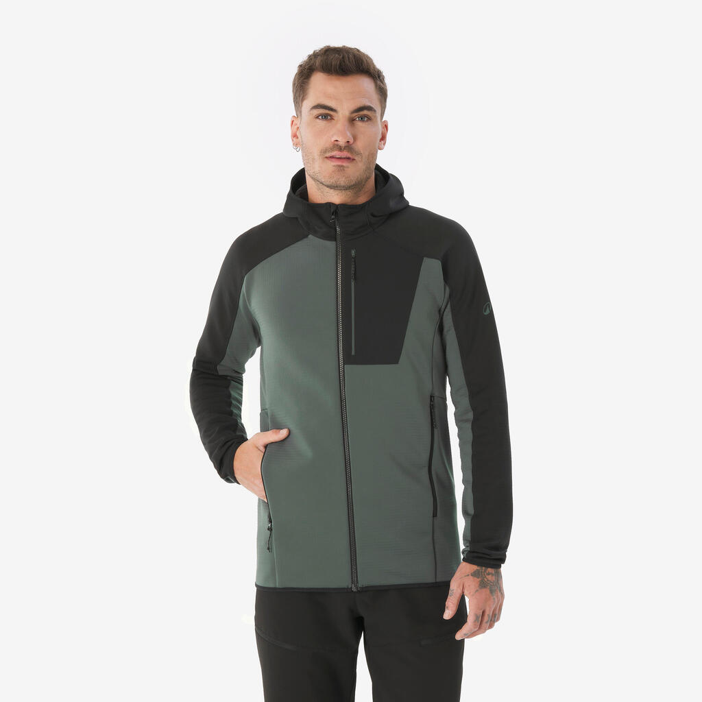 Men’s mountain hiking fleece jacket, MH500 Full Zip - Black