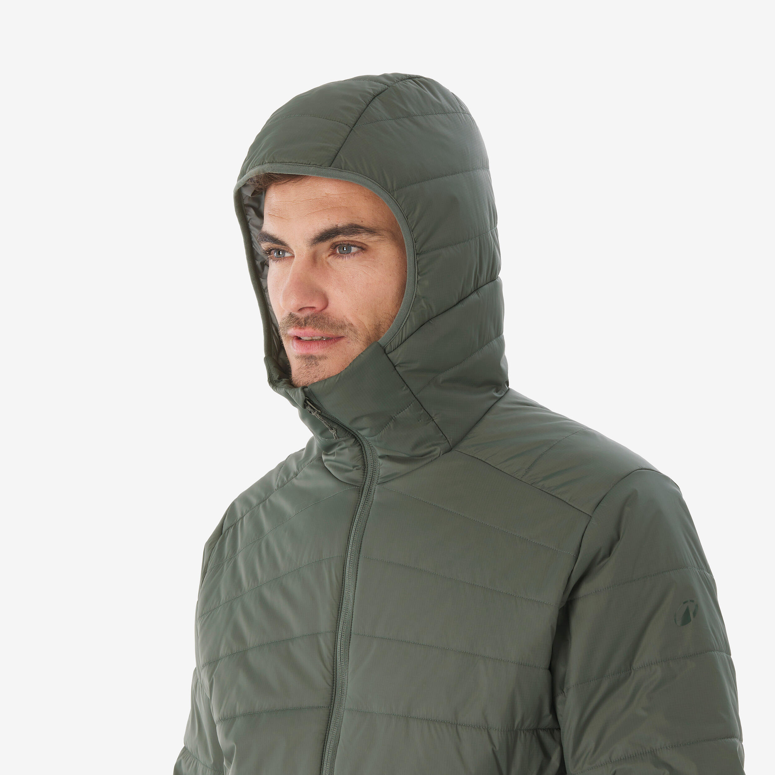 Doudoune de trek synthétique à capuche homme, MT100 - 5°C vert 6/7