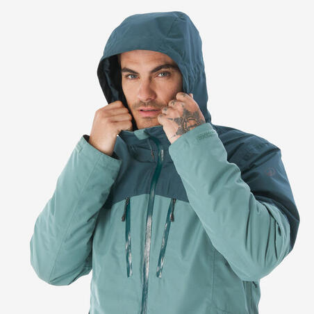 Куртка чоловіча NH500 для туризму водонепроникна 3-в-1 зелена