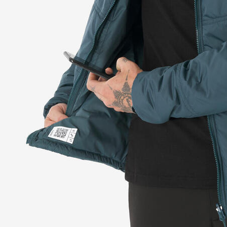 Куртка чоловіча NH500 для туризму водонепроникна 3-в-1 зелена