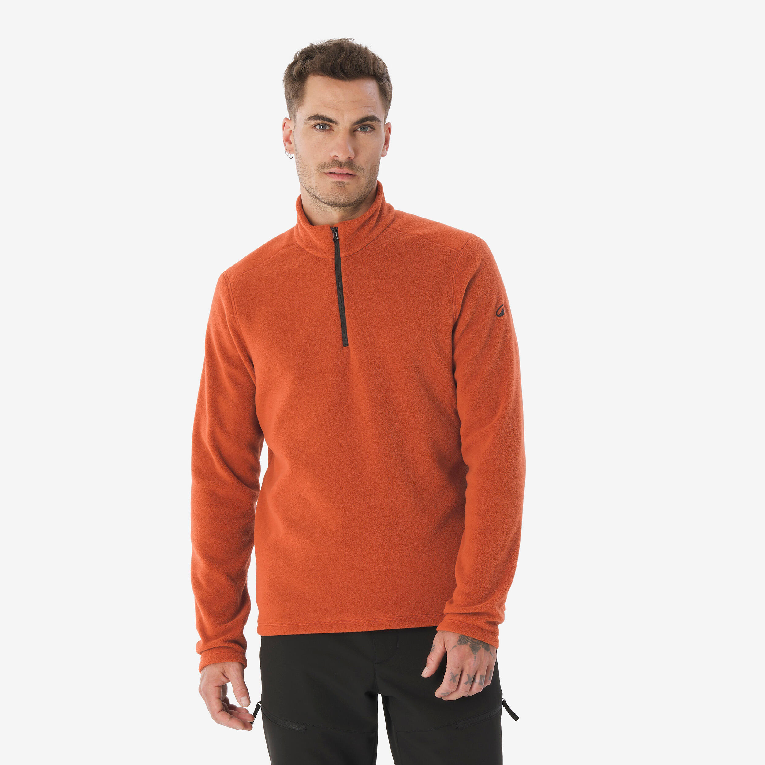 QUECHUA Men's Mountain Hiking Fleece MH100 Half Zip - Brown