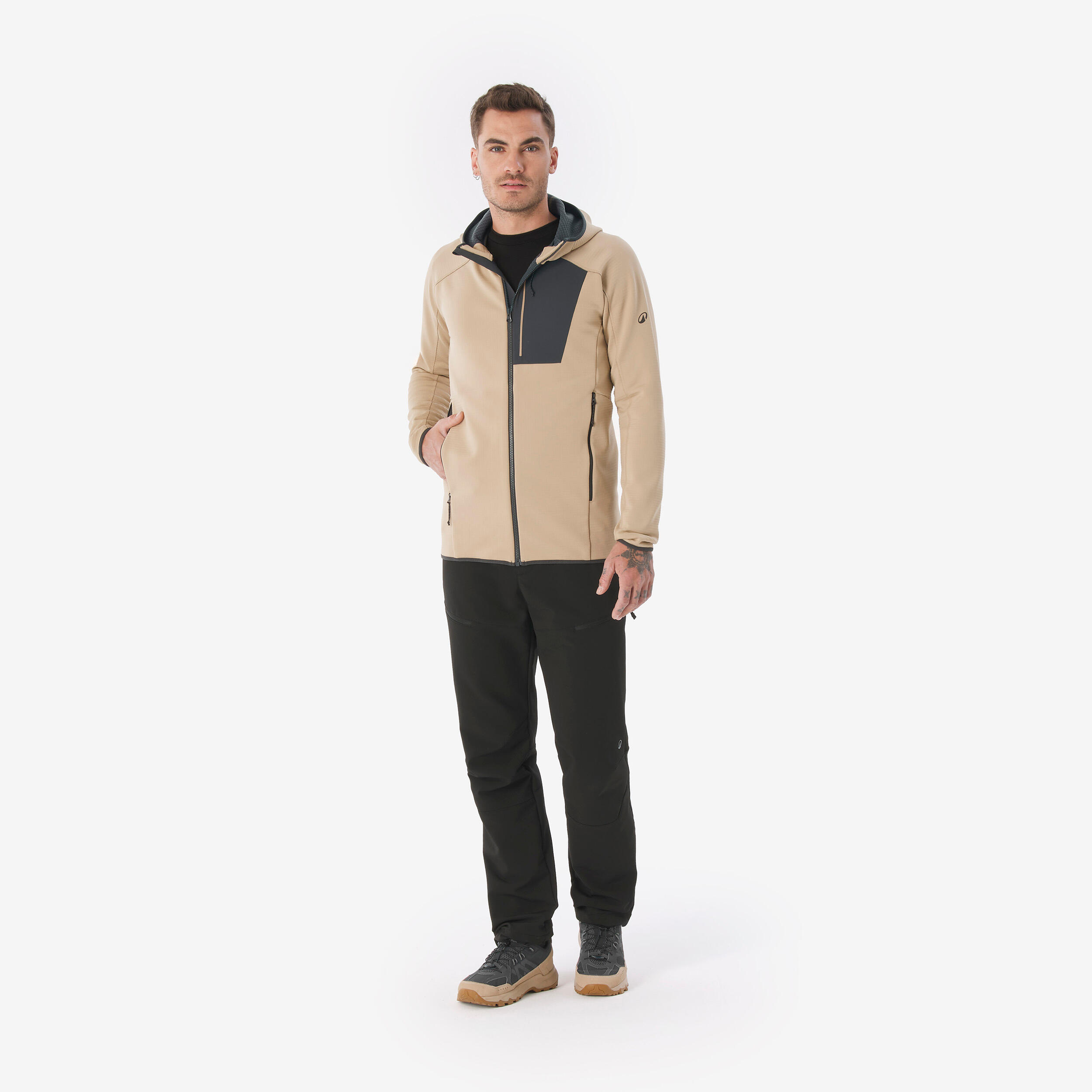 Men’s Full-Zip Fleece Hiking Jacket, MH 500 - QUECHUA