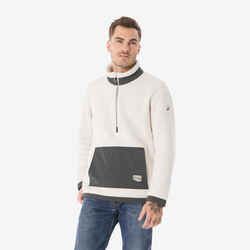 Polaire de randonnée montagne sherpa homme, MH100 1/2 zip beige