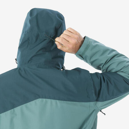 Куртка чоловіча NH500 для туризму водонепроникна 3-в-1 зелена
