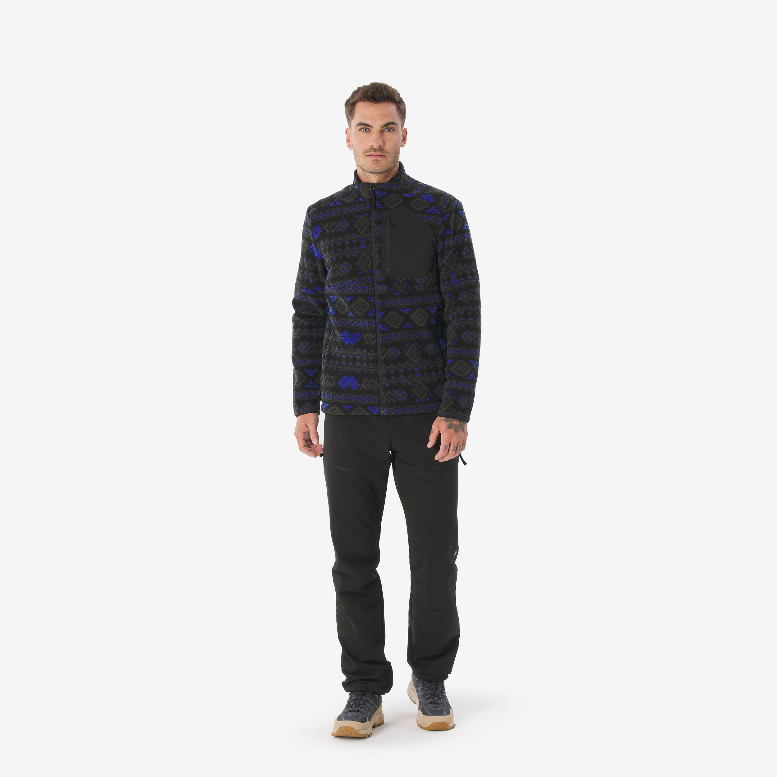 Men’s Full-Zip Fleece Hiking Jacket, MH 500 - QUECHUA