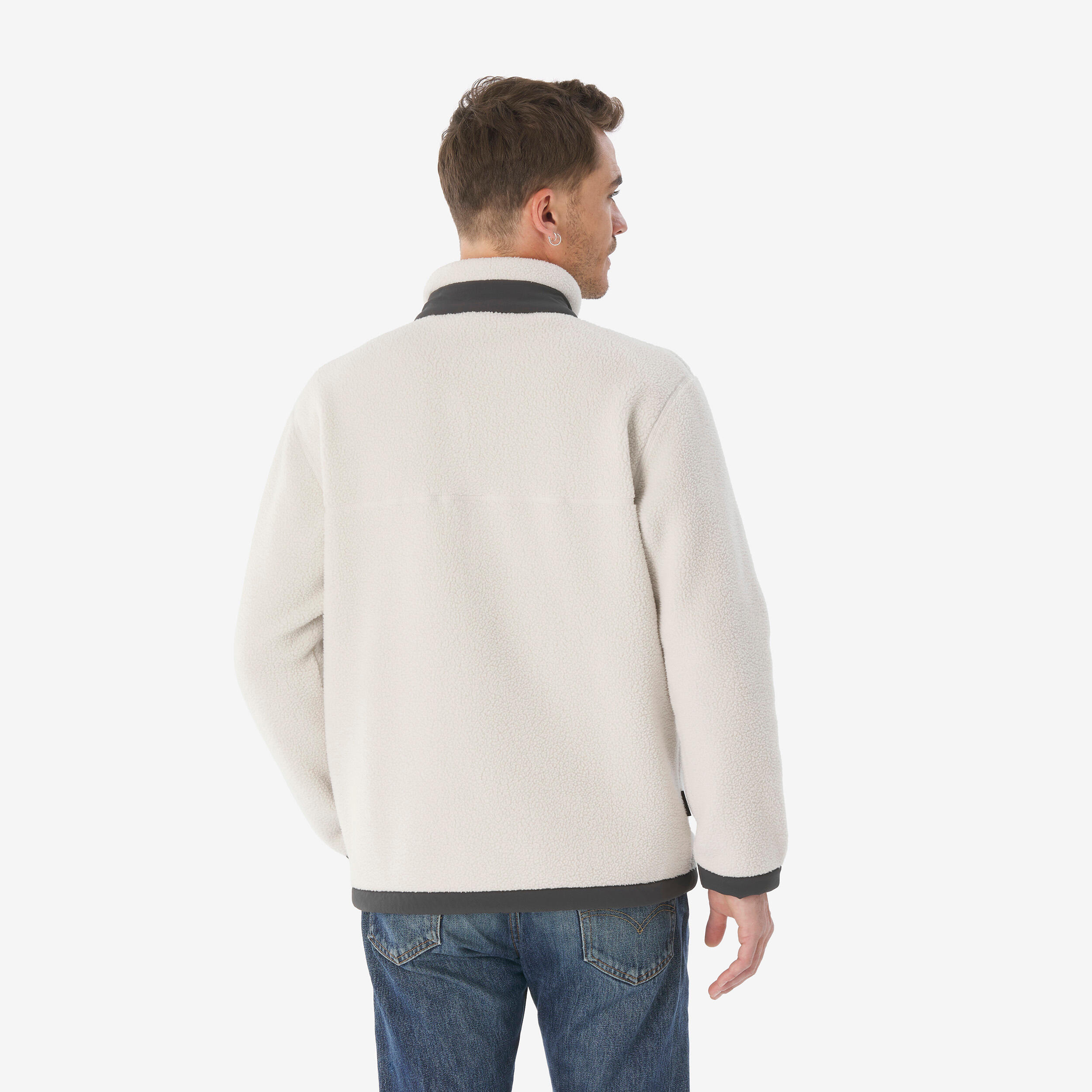 Chandail de randonnée en polaire moutonné à demi-zip homme, MH 100 4/19