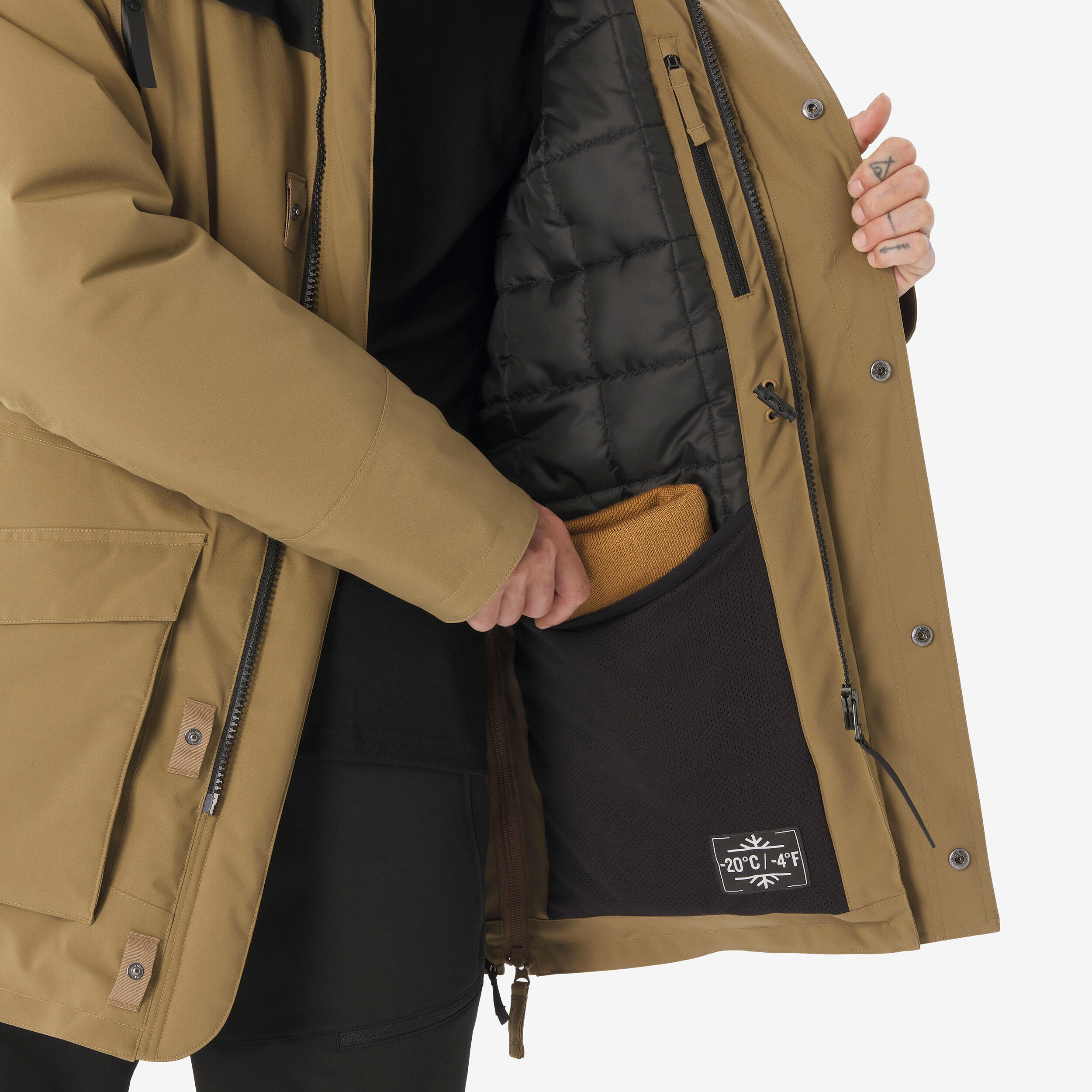 Parka -20°C wasserdicht Herren, NH900 braun 8/12