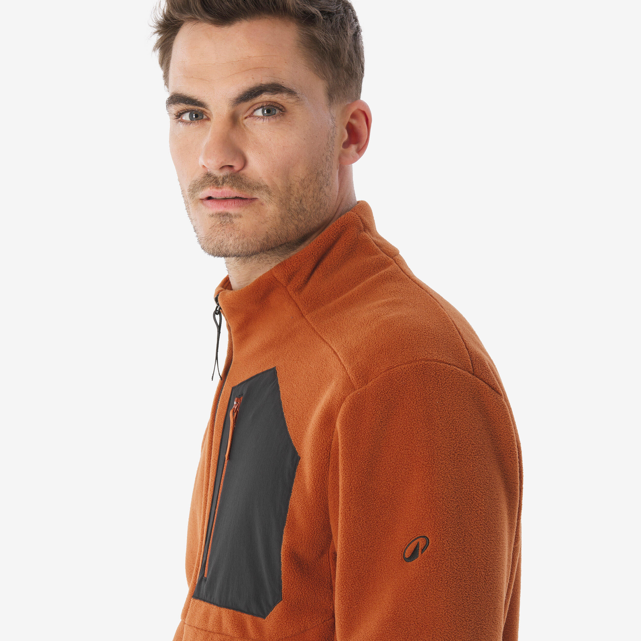 Polaire de randonnée montagne homme, MH500 full zip pocket rouge 6/9