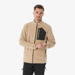 Polaire de randonnée montagne homme, MH500 full zip pocket beige