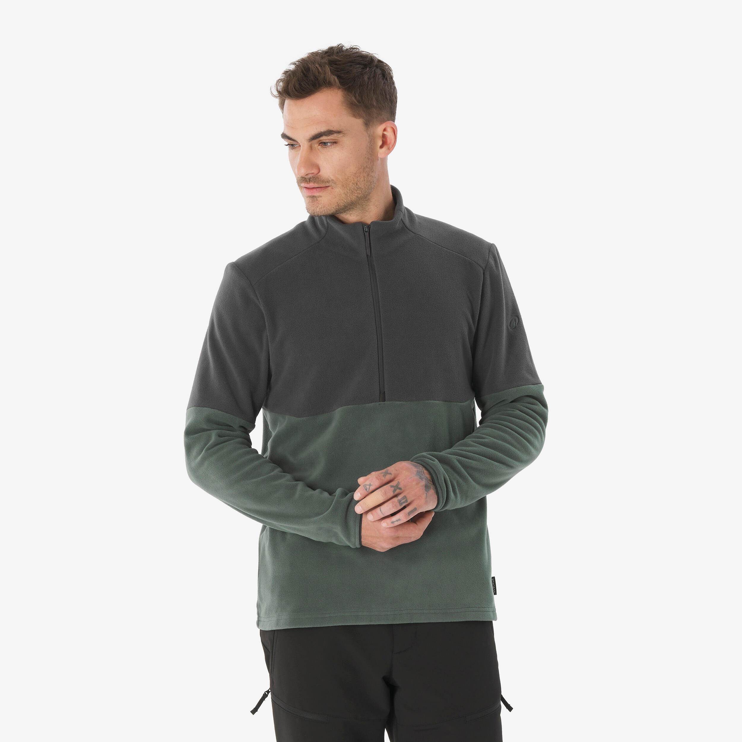 Polar de caminhada na montanha homem mh500 meio fecho verde