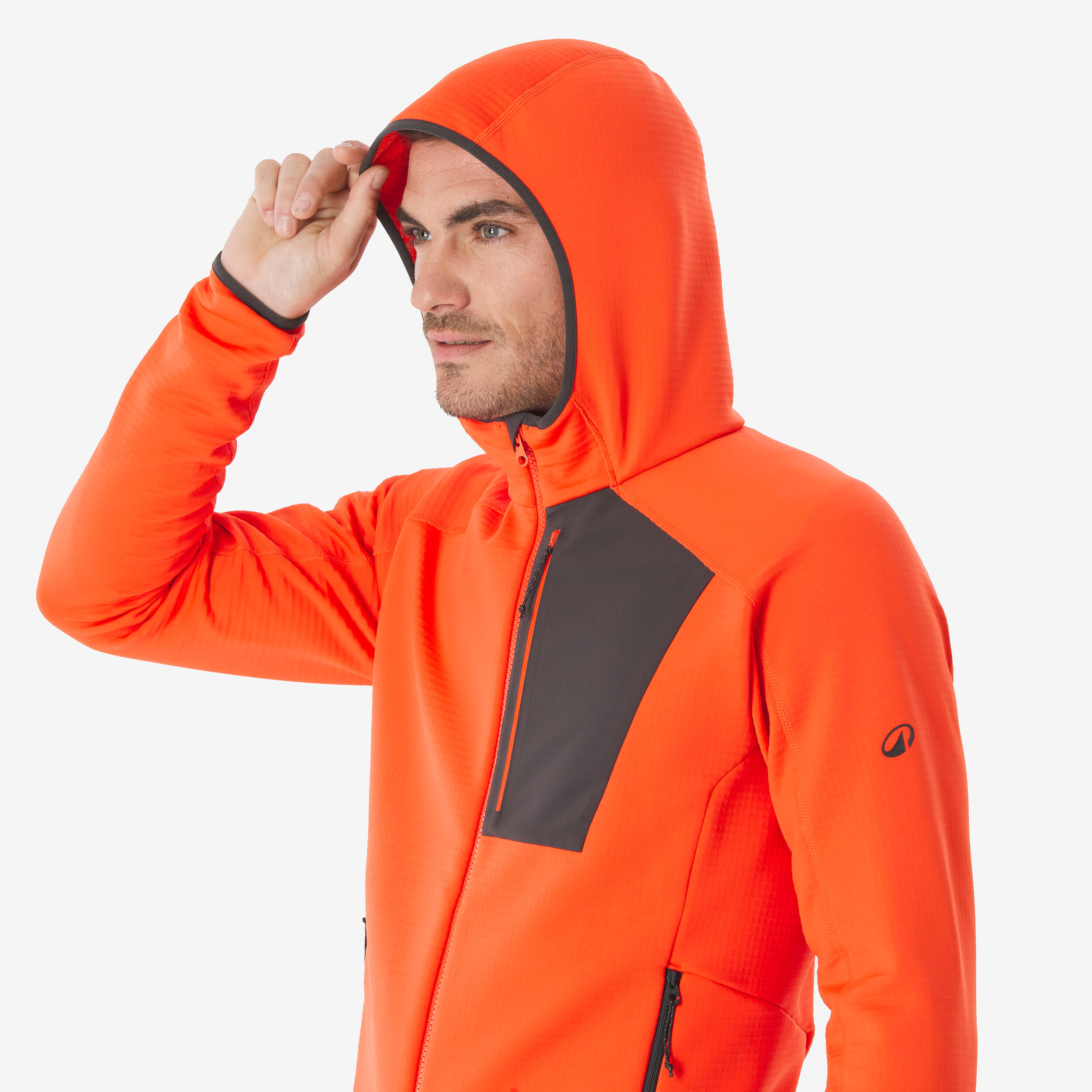 Fleecejacke fürs Wandern in den Bergen für Herren, MH500 Full Zip rot 8/8