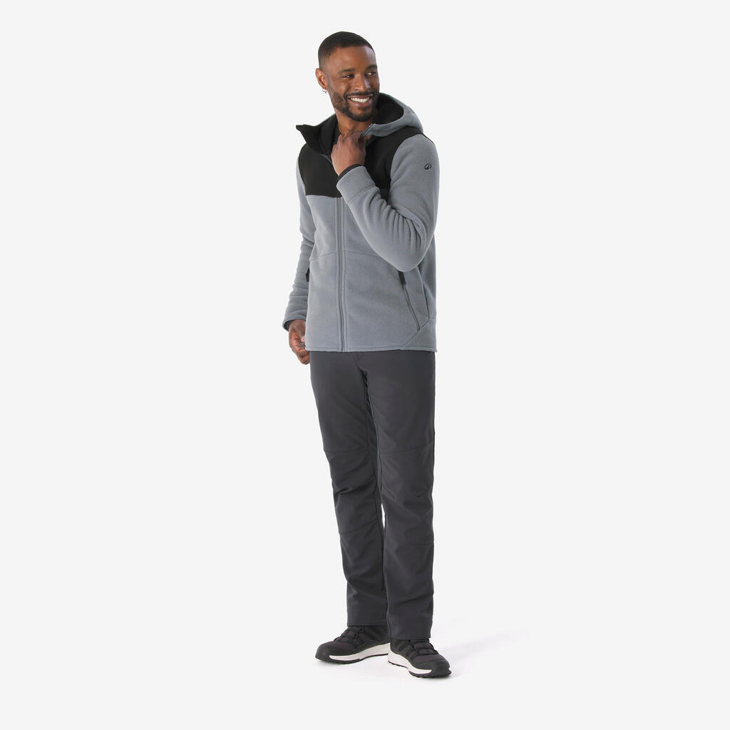 Men’s warm hiking fleece jacket NH500 - Grey
