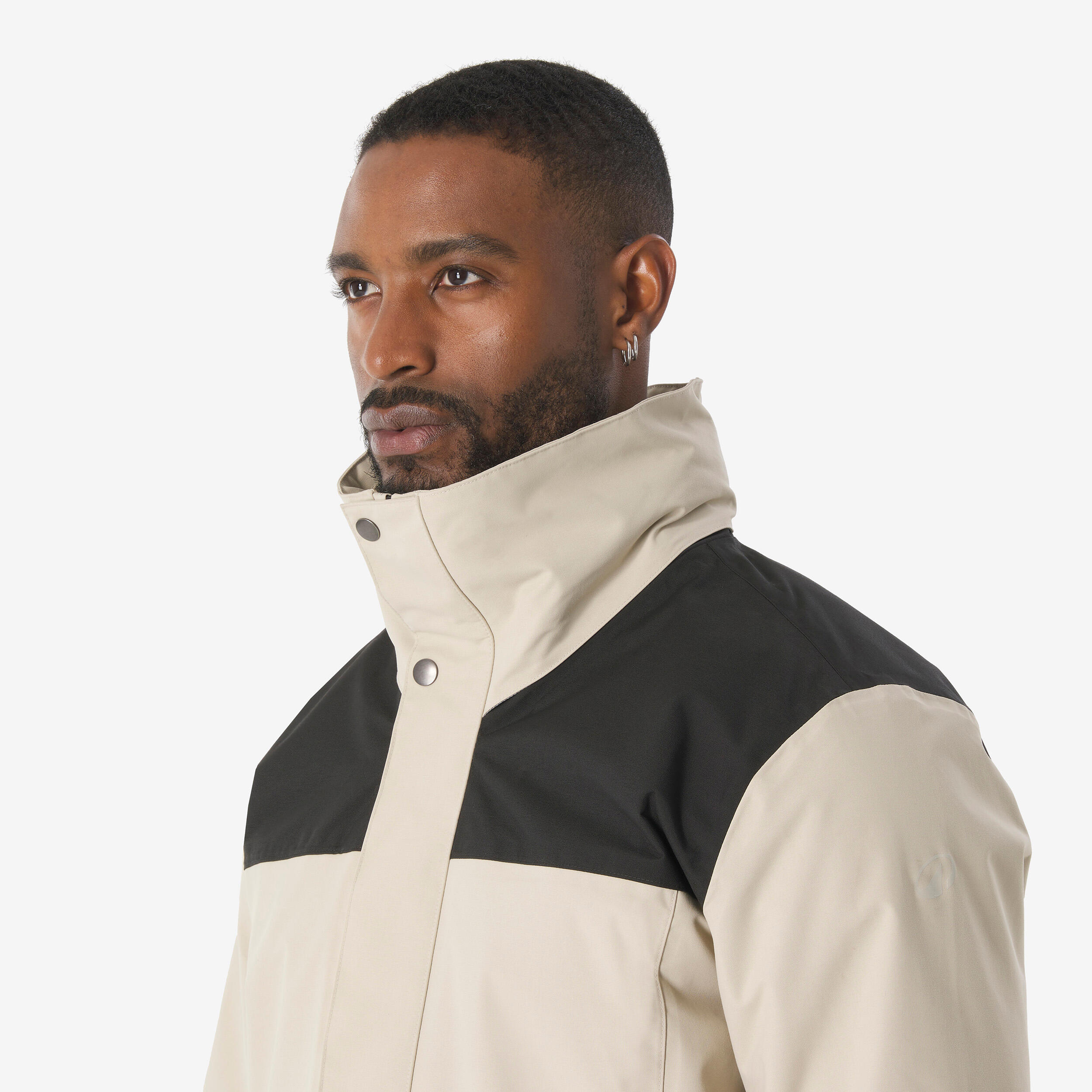 Veste 3en1 de randonnée 0°C imperméable homme, NH100 beige 9/13