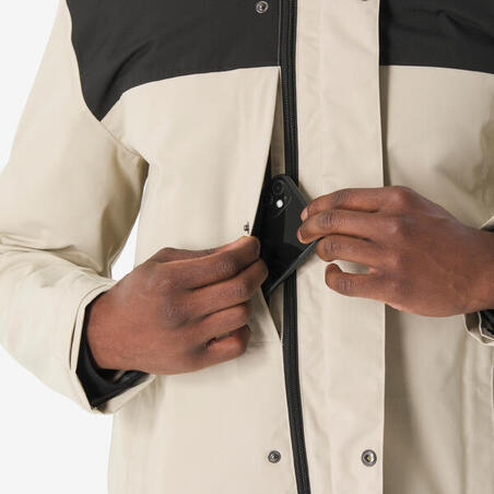 Куртка чоловіча NH100 трекінгу 3 в 1 водонепроникна бежева