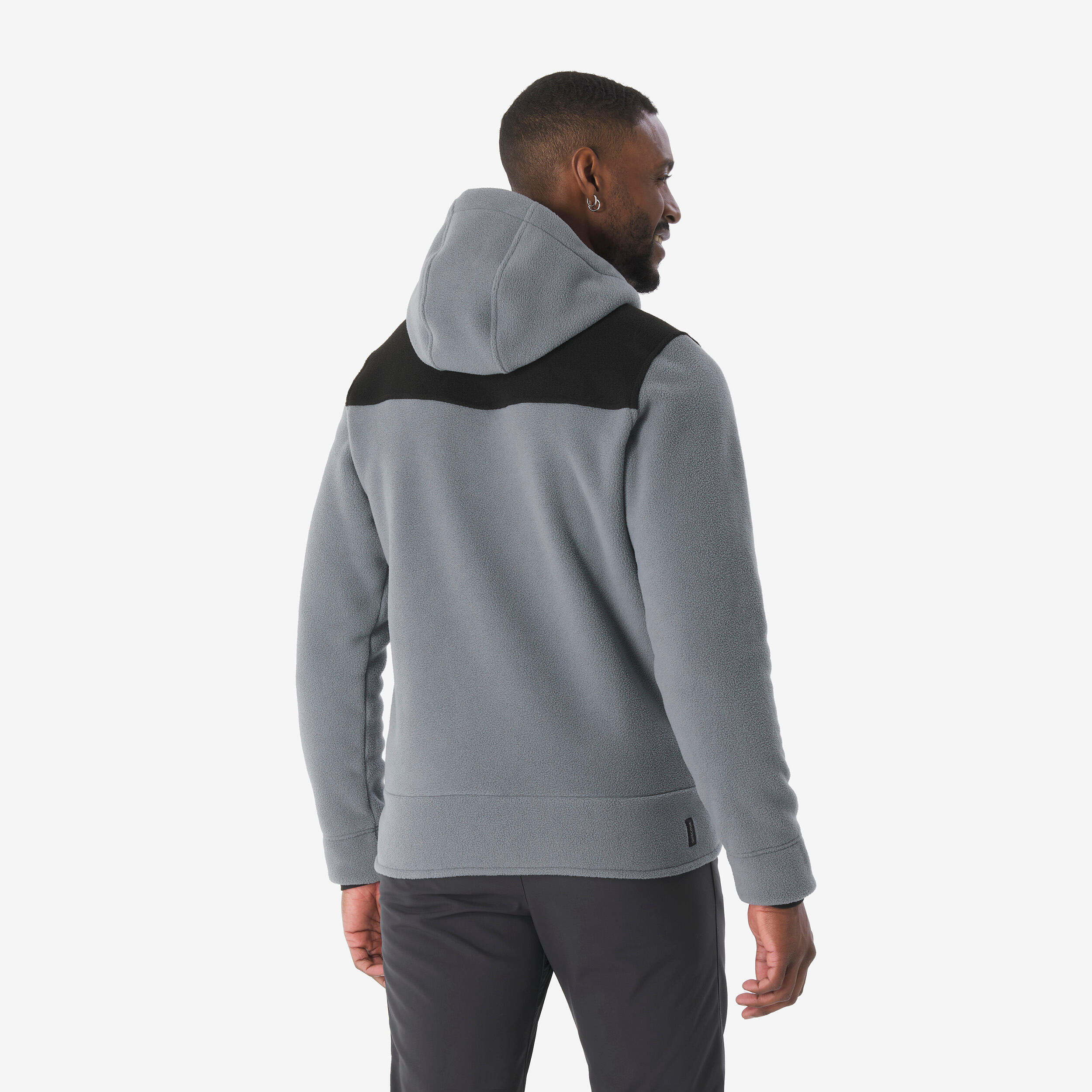 Warme wandelfleece voor heren NH500 grijs 4/7