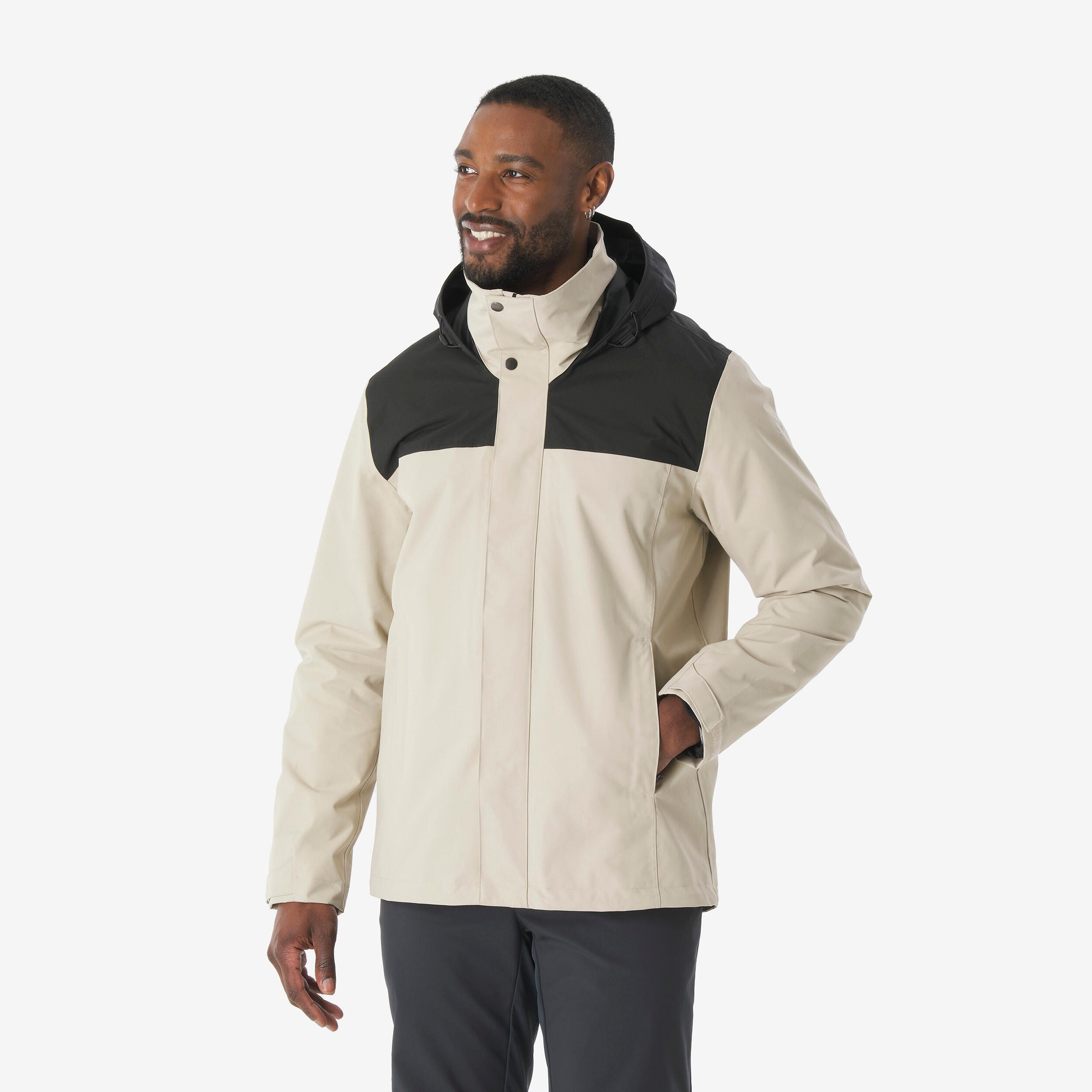 3-in-1-Jacke Herren bis 0 °C wasserdicht Wandern - NH100 beige 18/25
