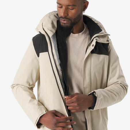 Куртка чоловіча NH100 трекінгу 3 в 1 водонепроникна бежева
