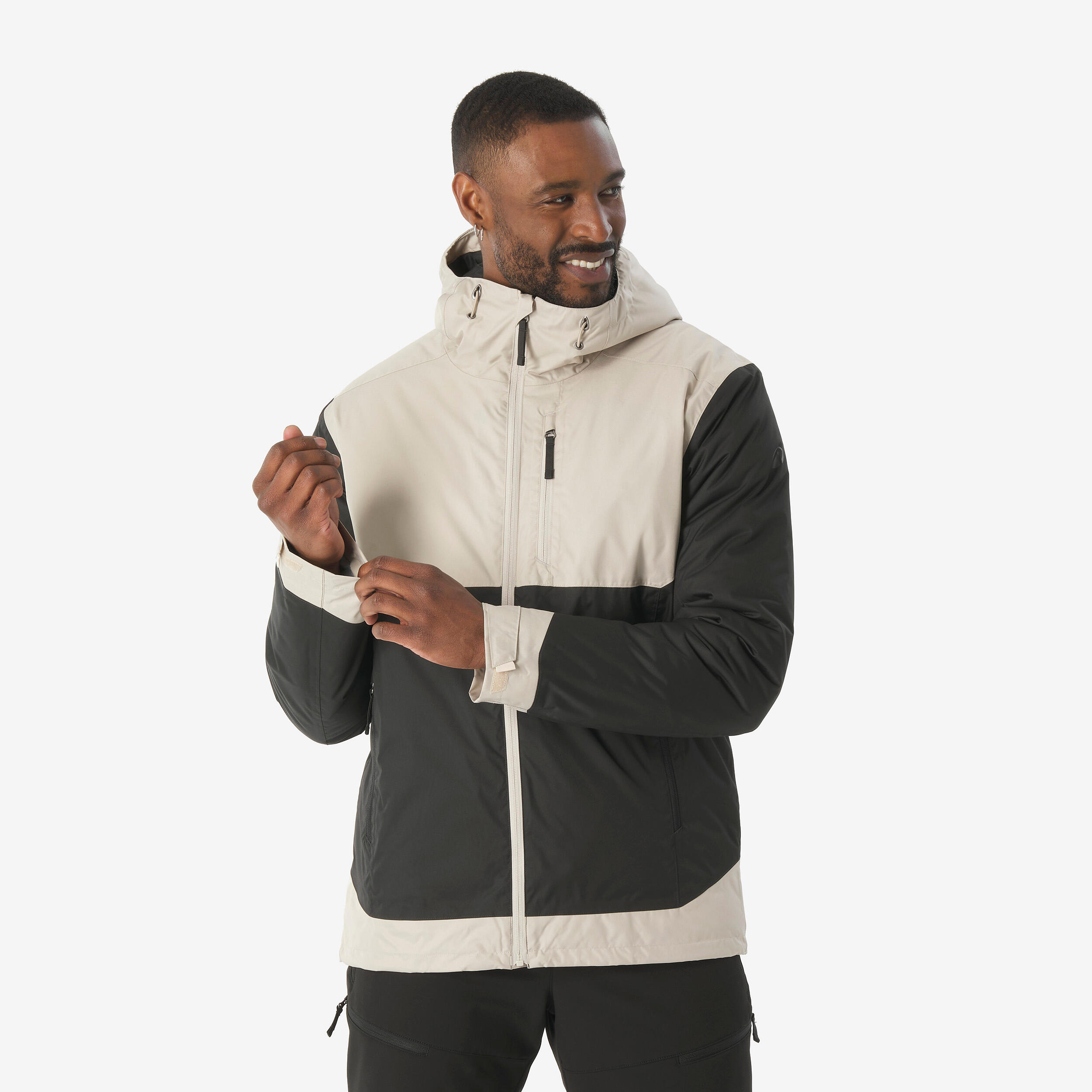 Men’s waterproof hiking jacket -10°C, NH500 - Beige