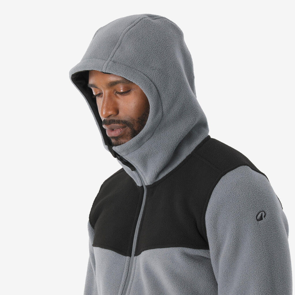 Men’s warm hiking fleece jacket NH500 - Grey
