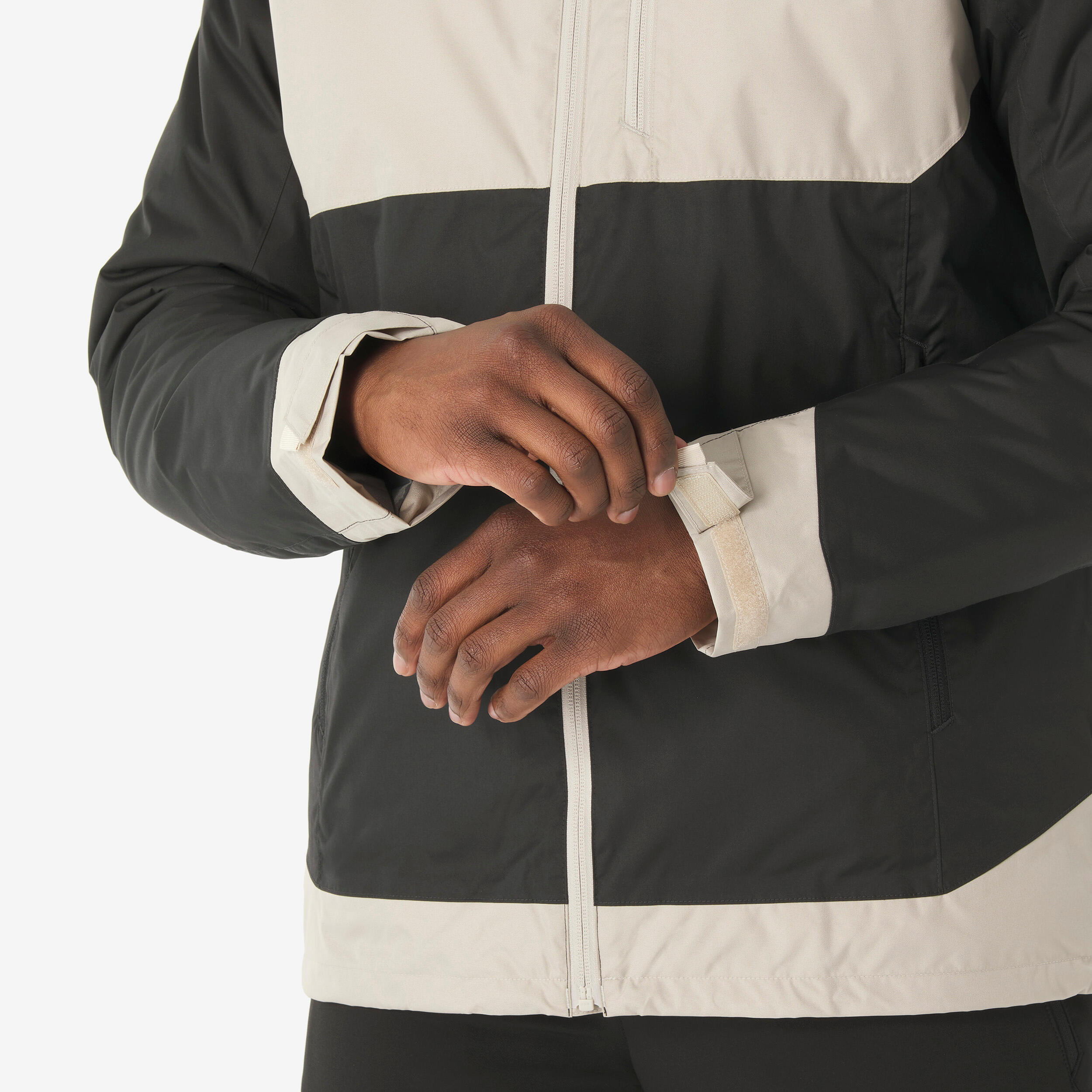 Men’s waterproof hiking jacket -10°C, NH500 - Beige