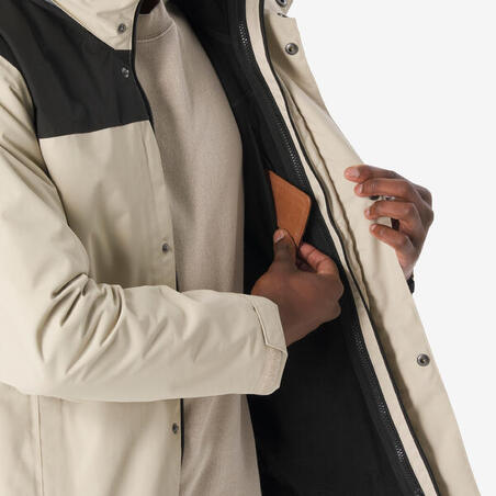 Куртка чоловіча NH100 трекінгу 3 в 1 водонепроникна бежева