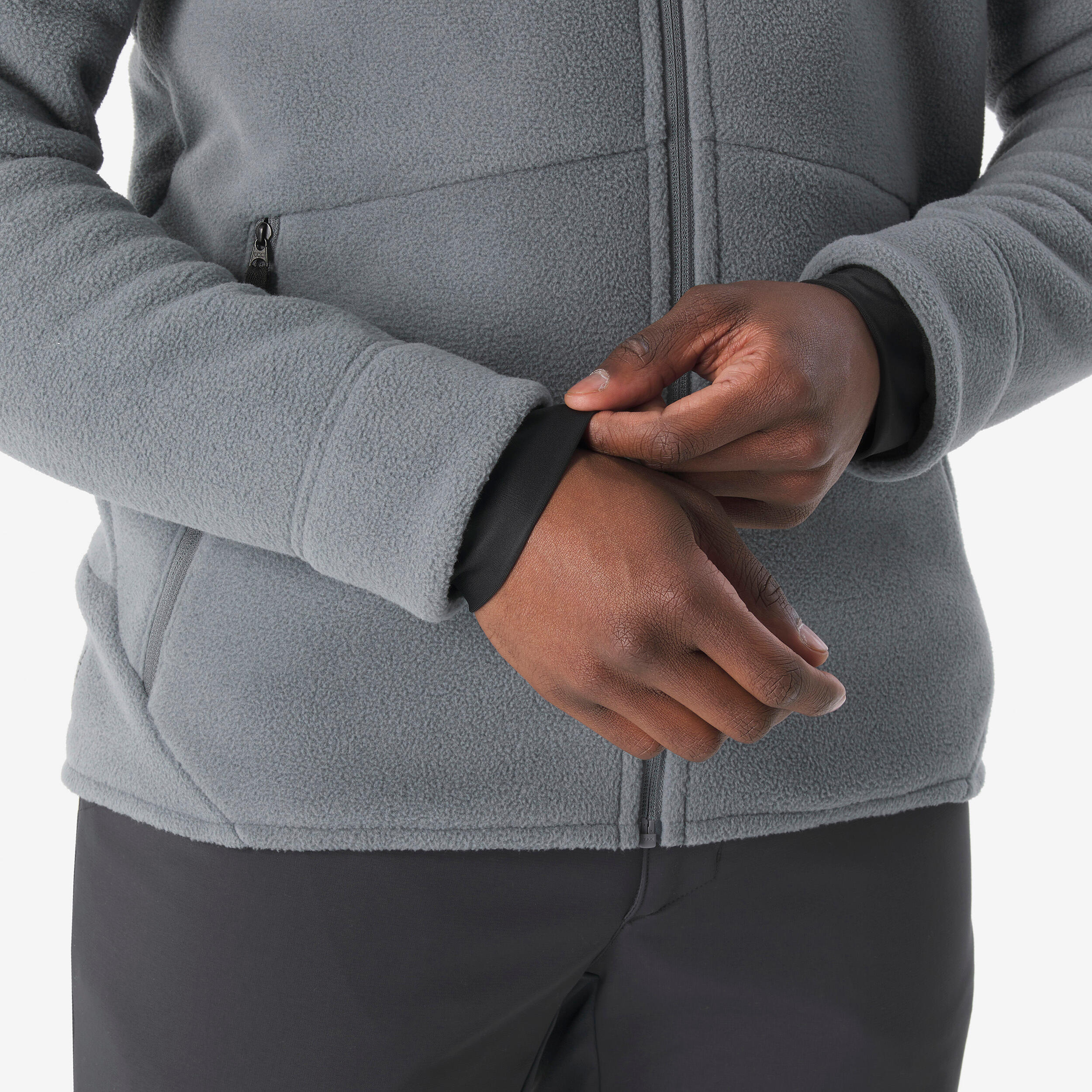 Warme wandelfleece voor heren NH500 grijs 7/7