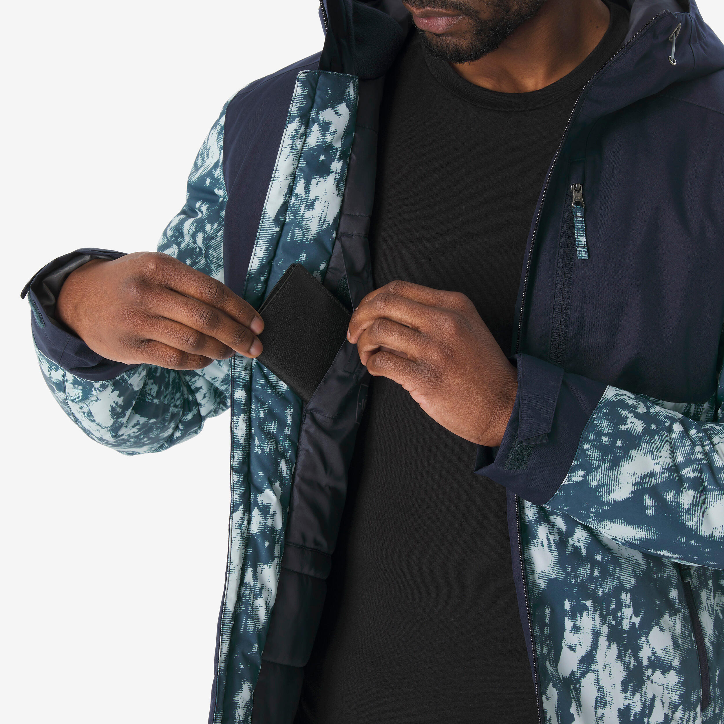 Winterjacke Herren warm bis -10°C wasserdicht – NH500 blau 7/9