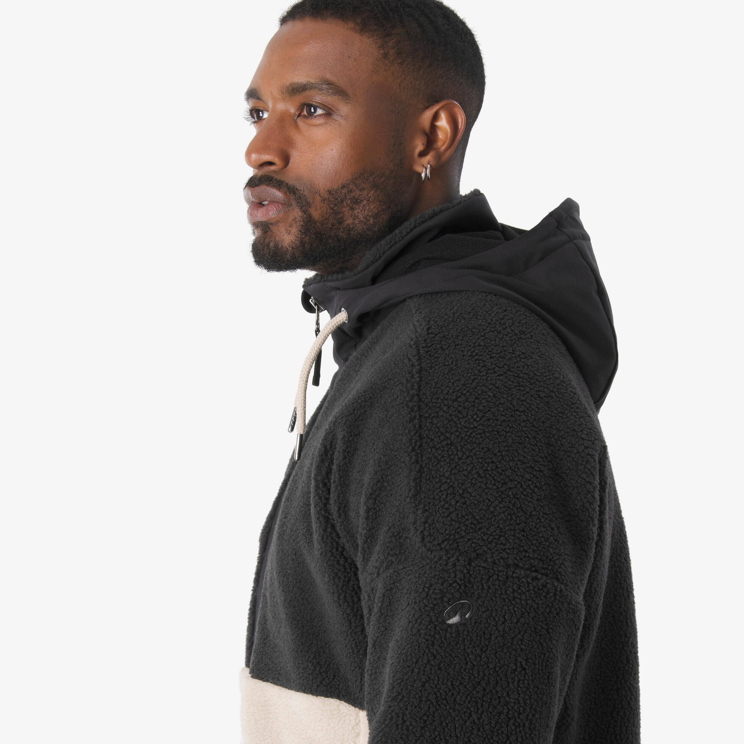 Men's Hiking Warm Sherpa Fleece Jacket SH900 - Beige -  5