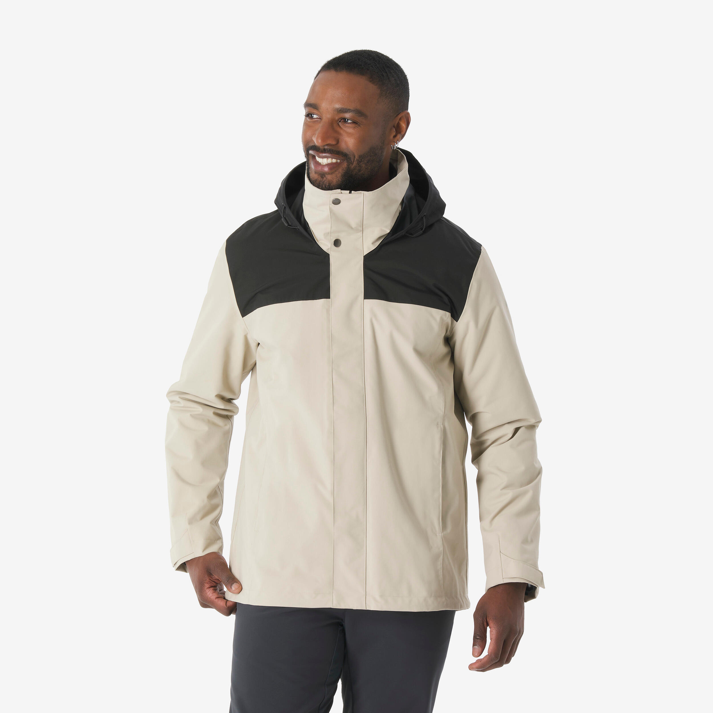 FORCLAZ 3-in-1-Jacke Herren bis 0 °C wasserdicht - NH100 beige