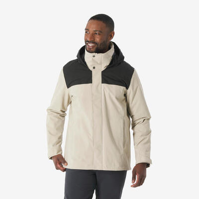 3-in-1-Jacke Herren bis 0 °C wasserdicht Wandern - NH100 grau